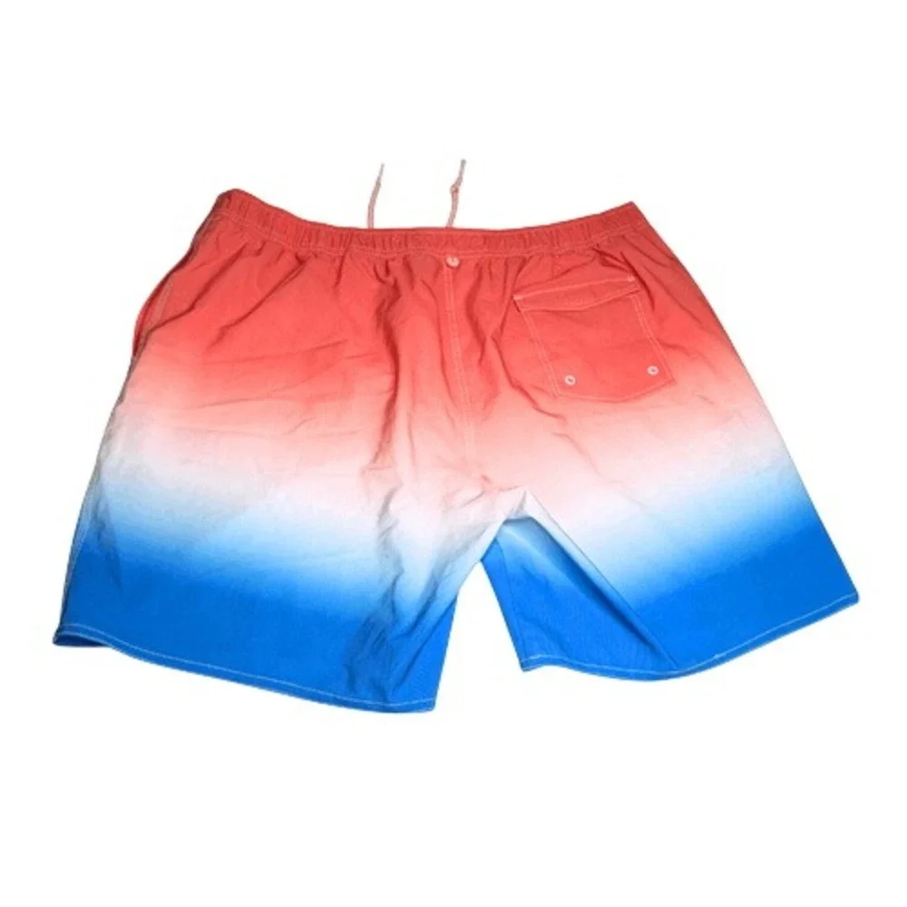 Johnnie-O Mens Solito Ombre Swim Trunks Malibu‎ Red Blue XXL JMSS3210